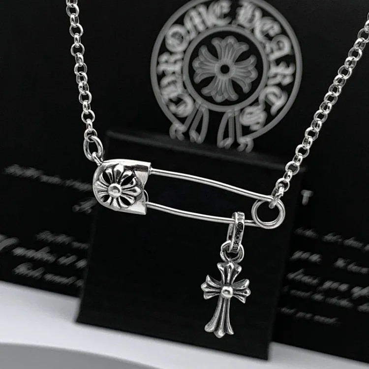 Chaoxuan Cronus Cross Old Craft Scout Flower Necklace Classic Hip Hop Anchor Personalized Retro Wholesale