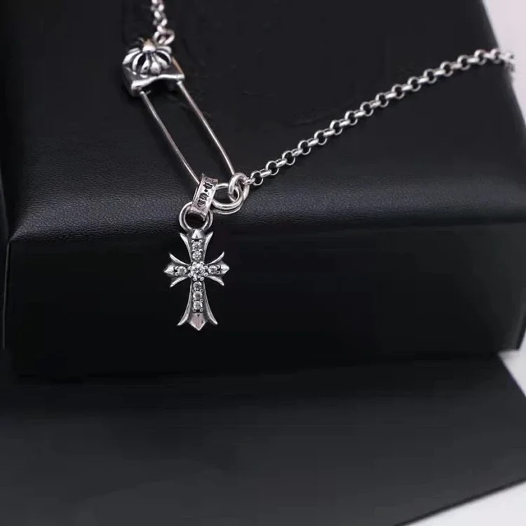 Chaoxuan Cronus Cross Old Craft Scout Flower Necklace Classic Hip Hop Anchor Personalized Retro Wholesale