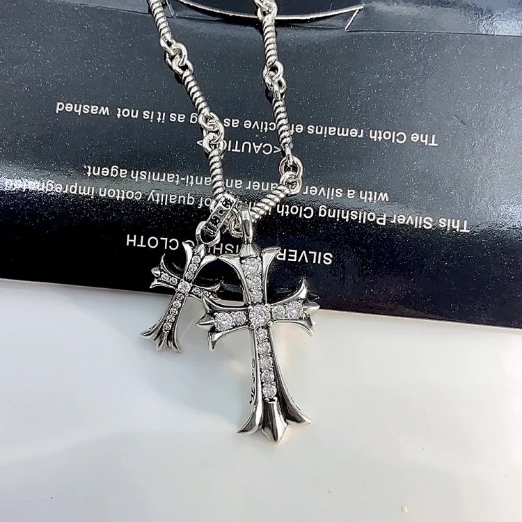 Chaoxuan Cronus Cross Old Craft Scout Flower Necklace Classic Hip Hop Anchor Personalized Retro Wholesale
