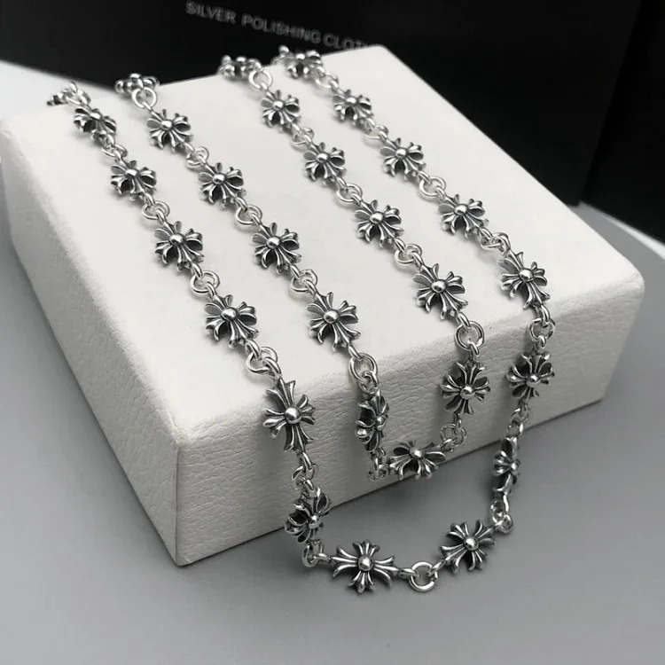 Chaoxuan Cronus Cross Old Craft Scout Flower Necklace Classic Hip Hop Anchor Personalized Retro Wholesale