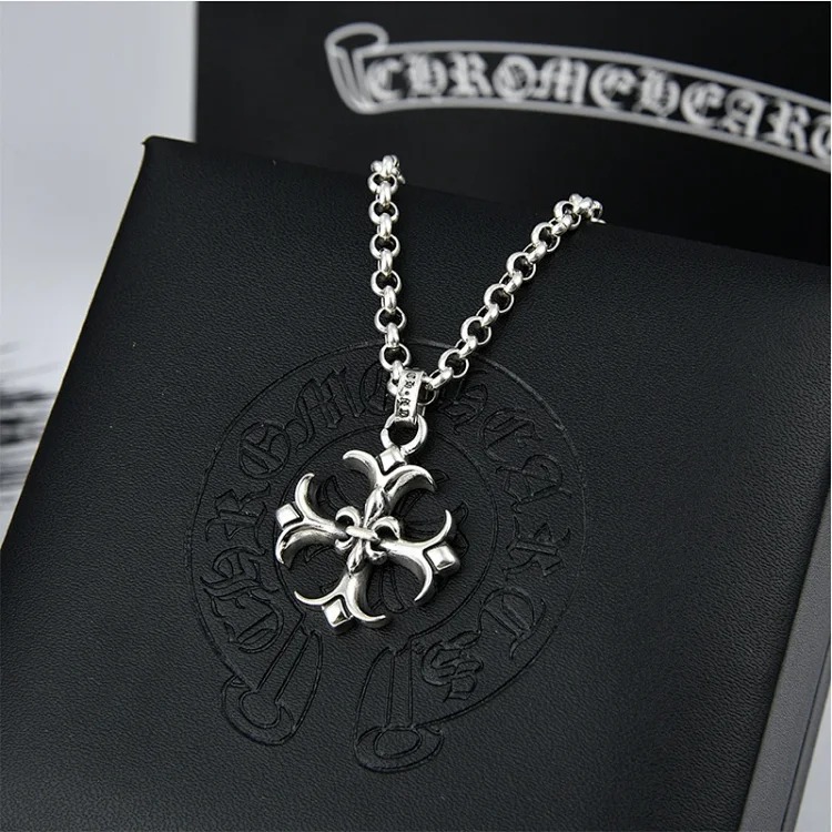 Chaoxuan Cronus Cross Old Craft Scout Flower Necklace Classic Hip Hop Anchor Personalized Retro Wholesale