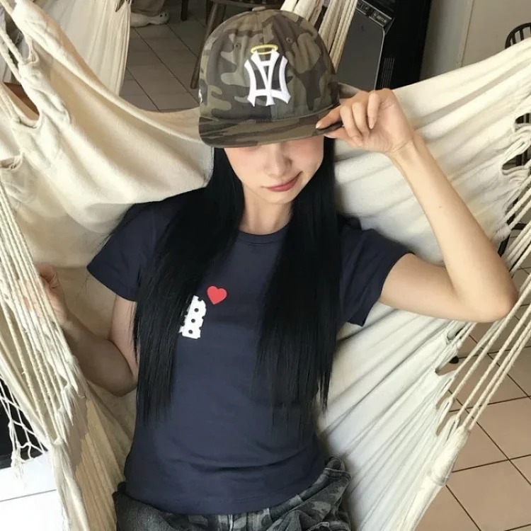 Korean niche aeae angel wings camouflage embroidery ins same style sun protection baseball cap peaked cap