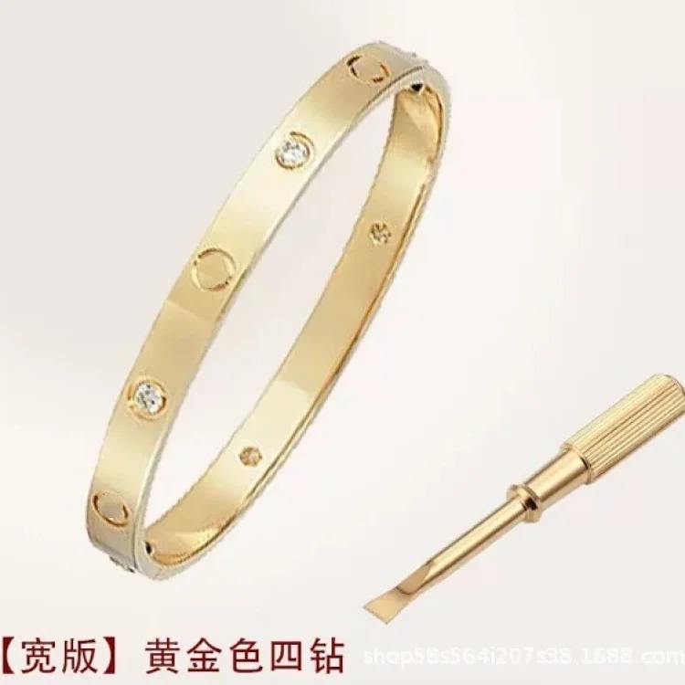 High of classic fashionable men's and women's bracelets plated with 18k gold, light luxury and non-fading couple bracelets