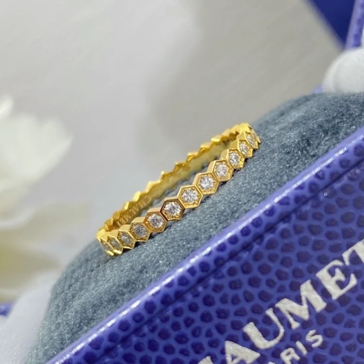 CHAU RING 925 sier Bee My Love Honeycomb Ring Spliced ​​Ring