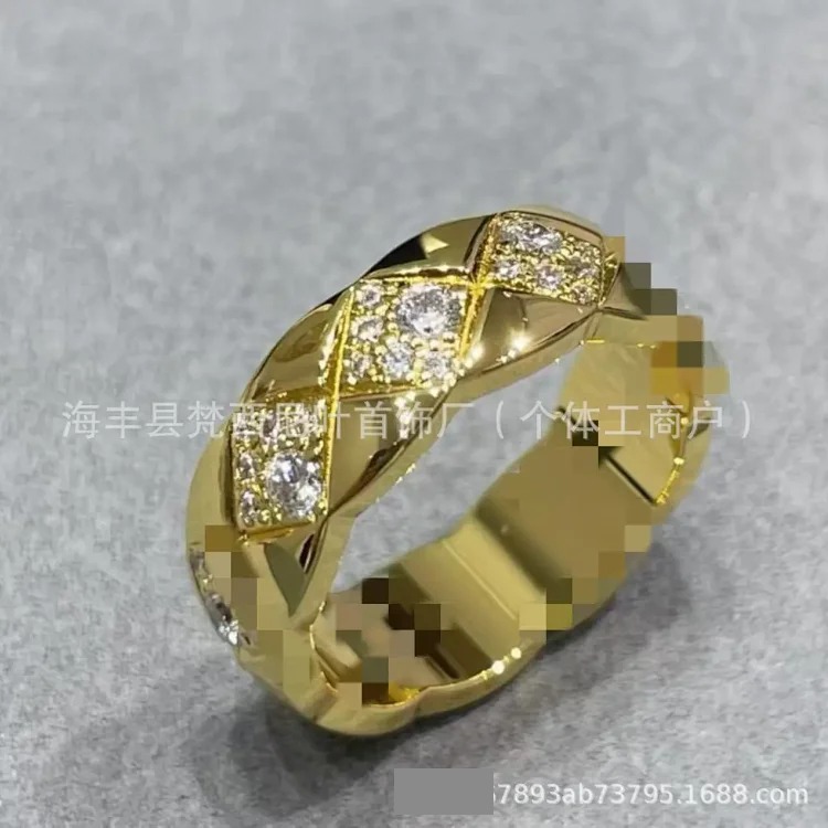 High V gold coco diamond ring diamond diamond ring sterling silver 18k rose gold source factory direct sales