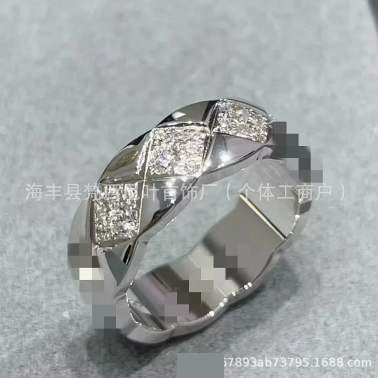 High V gold coco diamond ring diamond diamond ring sterling silver 18k rose gold source factory direct sales