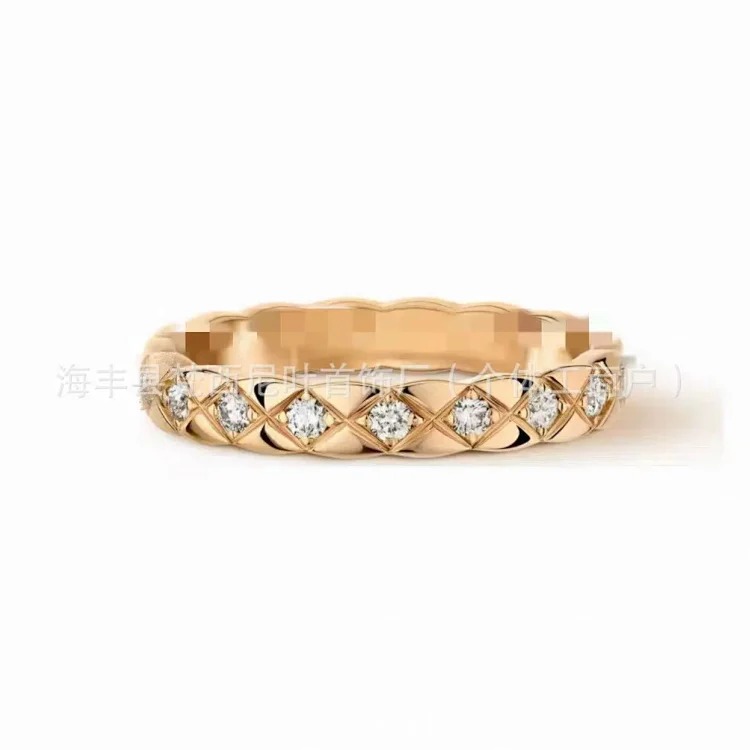 High V gold coco diamond ring diamond diamond ring sterling silver 18k rose gold source factory direct sales
