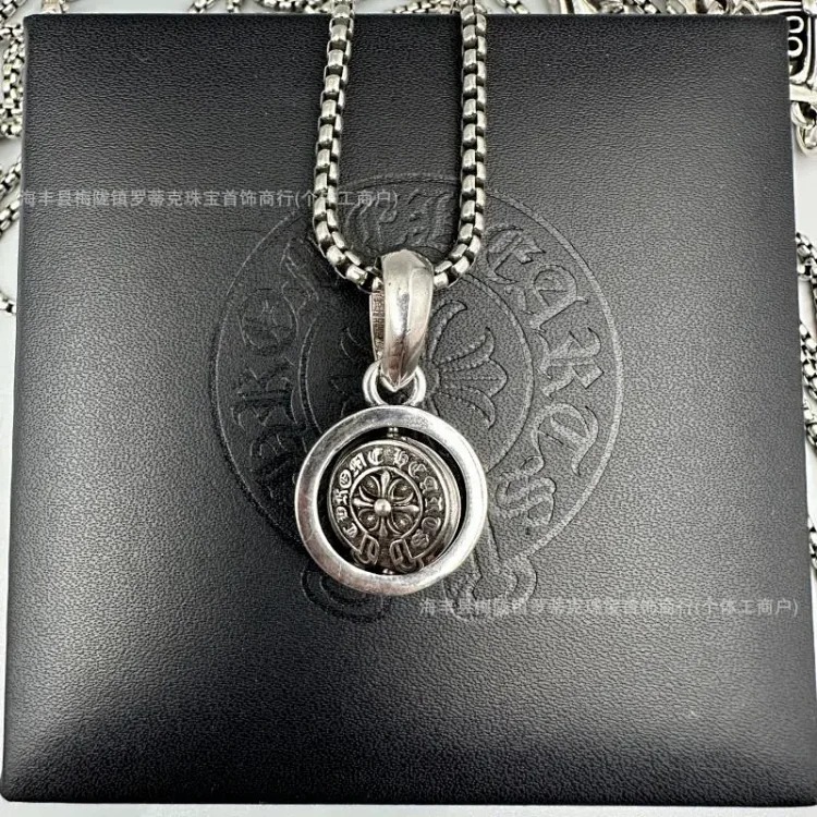 Crowe necklace S925 retro cross sweater chain six-pointed star sword anchor pendant flame men's and women's necklace