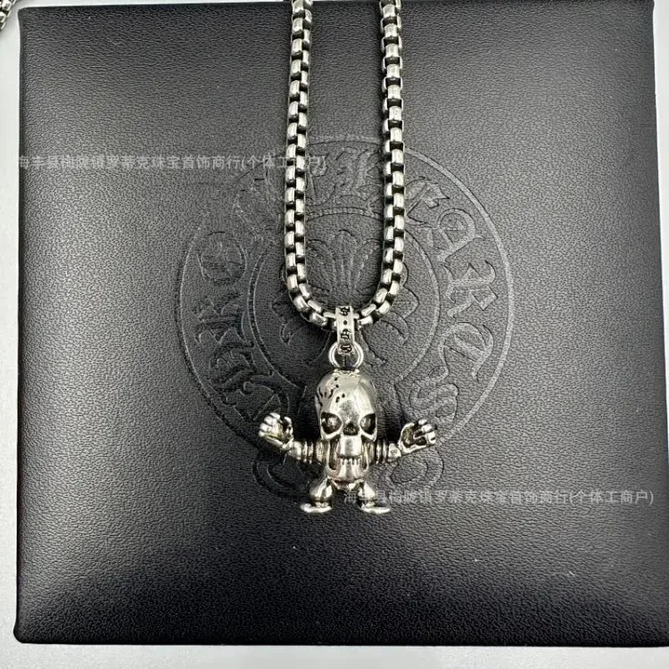 Crowe necklace S925 retro cross sweater chain six-pointed star sword anchor pendant flame men's and women's necklace