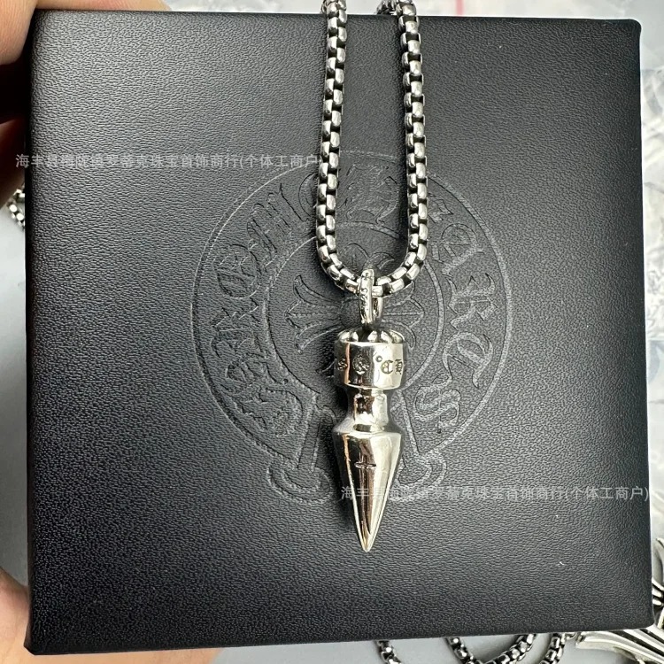 Crowe necklace S925 retro cross sweater chain six-pointed star sword anchor pendant flame men's and women's necklace