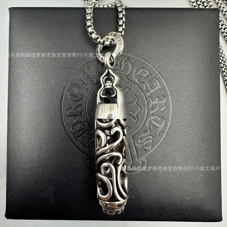 Crowe necklace S925 retro cross sweater chain six-pointed star sword anchor pendant flame men's and women's necklace
