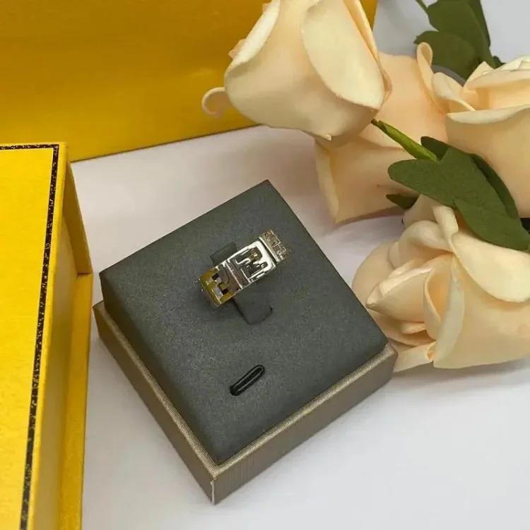 New Fenjia letter ring, wedding, non-fading, Internet celebrity ins, versatile F letter ring, open ring for women