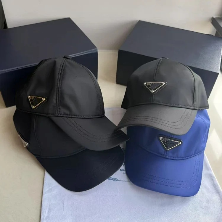 Triangular nylon fabric baseball cap British style versatile fashion P home hard top peaked hat sun protection sun hat