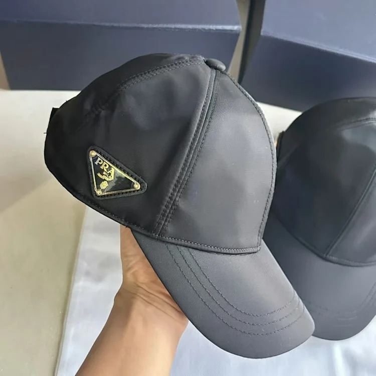Triangular nylon fabric baseball cap British style versatile fashion P home hard top peaked hat sun protection sun hat