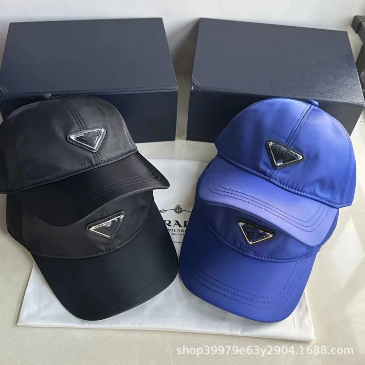 Triangular nylon fabric baseball cap British style versatile fashion P home hard top peaked hat sun protection sun hat