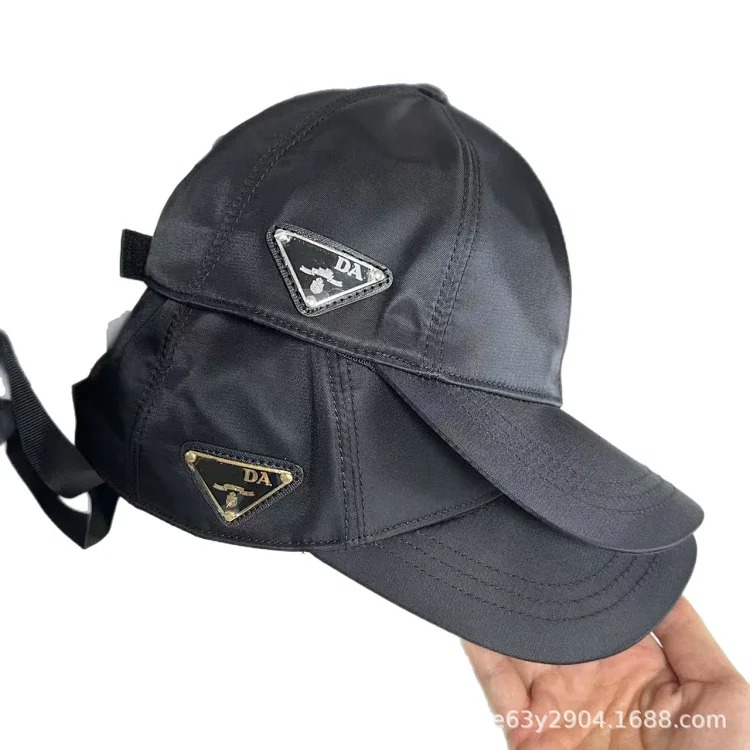 Triangular nylon fabric baseball cap British style versatile fashion P home hard top peaked hat sun protection sun hat