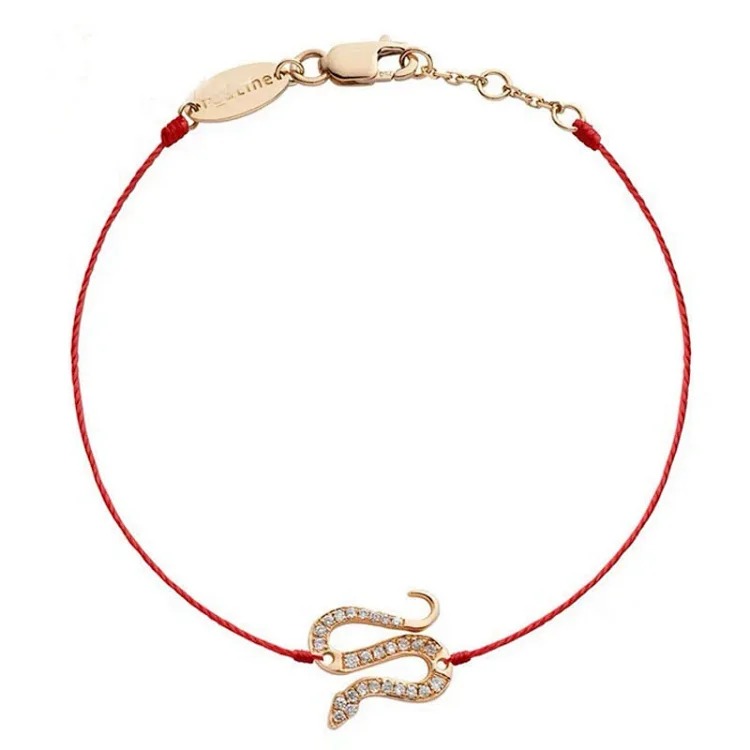 2025 French red rope bracelet 18K rose gold plated with diamonds for transfer red rope zodiac year lucky red rope bracelet