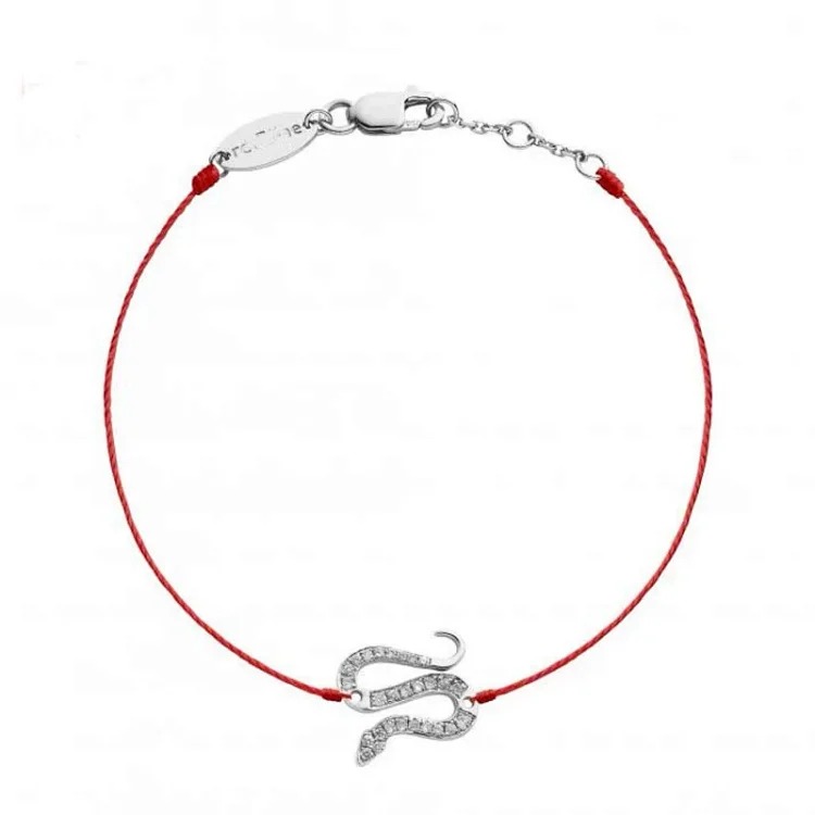 2025 French red rope bracelet 18K rose gold plated with diamonds for transfer red rope zodiac year lucky red rope bracelet