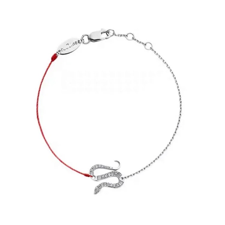 2025 French red rope bracelet 18K rose gold plated with diamonds for transfer red rope zodiac year lucky red rope bracelet
