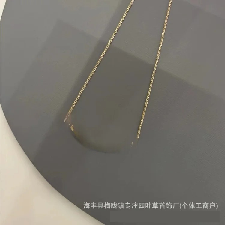 New T's smile necklace thickly plated 18K gold glossy 2 sides drilled full of diamonds smiling face necklace Seiko clavicle chain jewelry