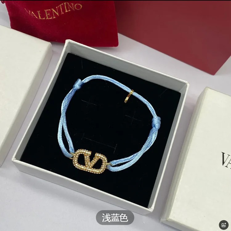 New letter bracelet multi-color versatile V letter temperament brass simple style bracelet