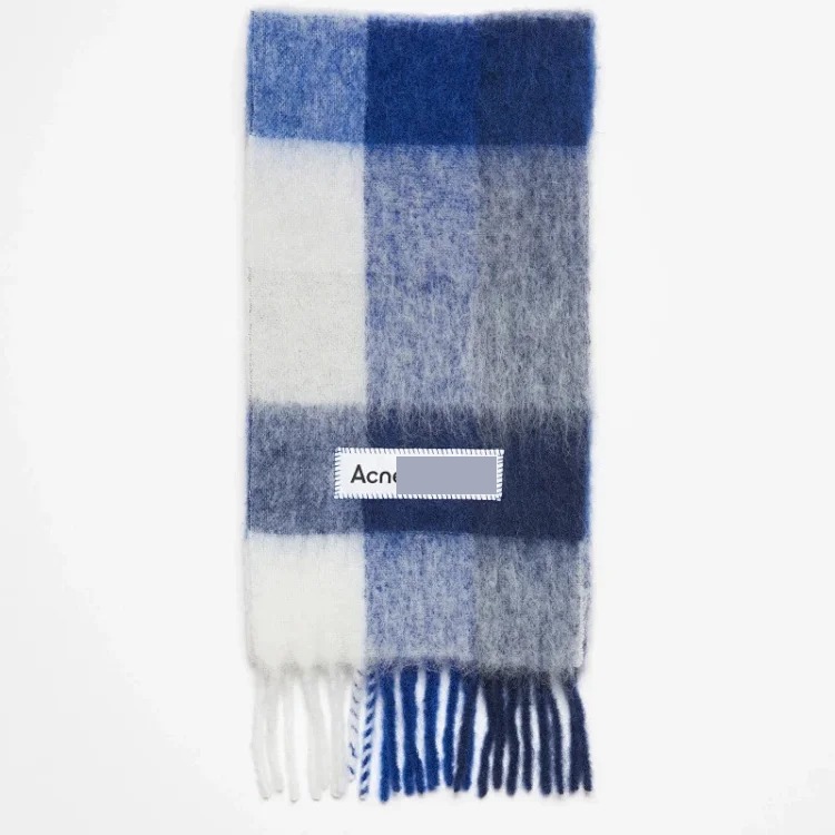 2023 autumn and winter star Yang Mi's new thickened and warm rainbow-colored plaid scarf tassel color-blocked ac shawl