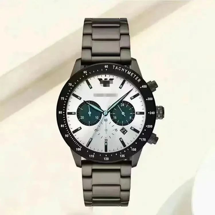 Foreign trade hot product AR refined steel band watch men's black plate fashionable sports personality steel band quartz men's watch AR11241