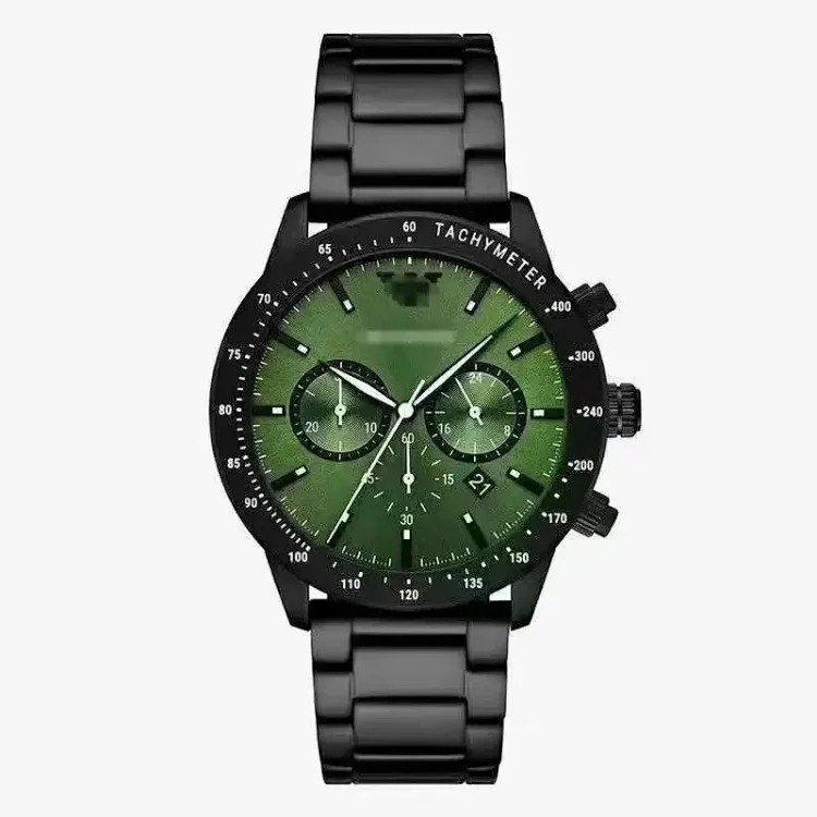 Foreign trade hot product AR refined steel band watch men's black plate fashionable sports personality steel band quartz men's watch AR11241