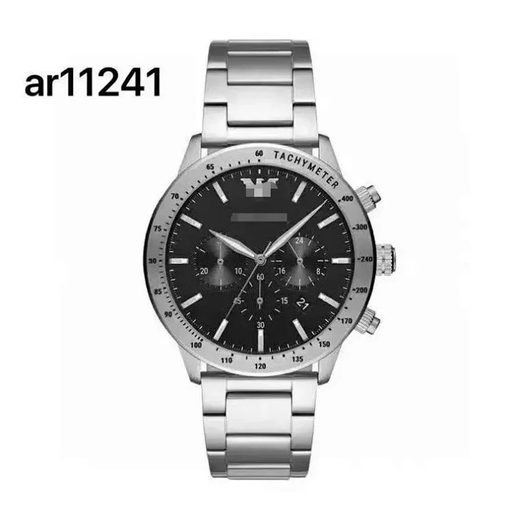 Foreign trade hot product AR refined steel band watch men's black plate fashionable sports personality steel band quartz men's watch AR11241