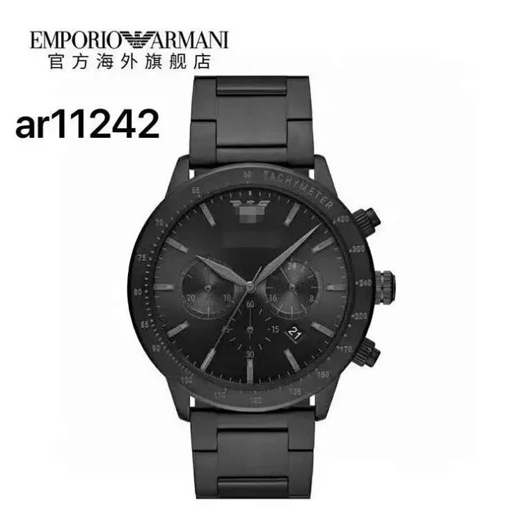 Foreign trade hot product AR refined steel band watch men's black plate fashionable sports personality steel band quartz men's watch AR11241