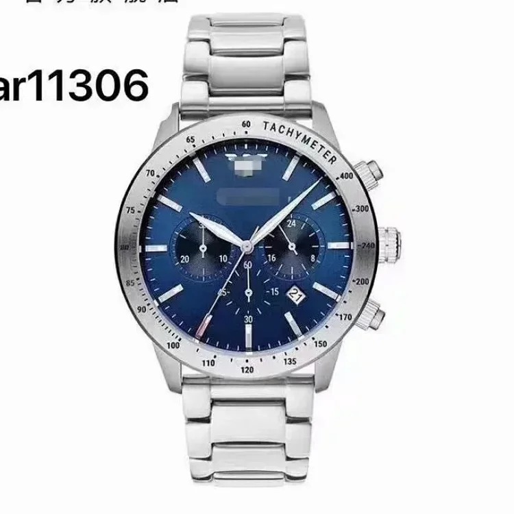 Foreign trade hot product AR refined steel band watch men's black plate fashionable sports personality steel band quartz men's watch AR11241