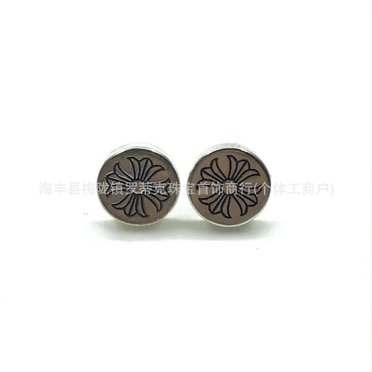 Chrome Hearts Ch trendy brand Crowe earrings for men and women cross s925 sterling silver retro needle earrings exquisite European and American cross-border earrings