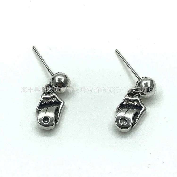 Chrome Hearts Ch trendy brand Crowe earrings for men and women cross s925 sterling silver retro needle earrings exquisite European and American cross-border earrings