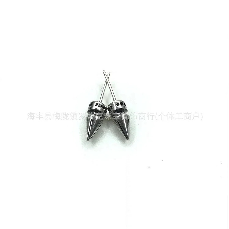 Chrome Hearts Ch trendy brand Crowe earrings for men and women cross s925 sterling silver retro needle earrings exquisite European and American cross-border earrings