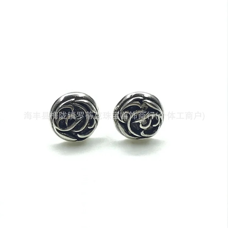 Chrome Hearts Ch trendy brand Crowe earrings for men and women cross s925 sterling silver retro needle earrings exquisite European and American cross-border earrings