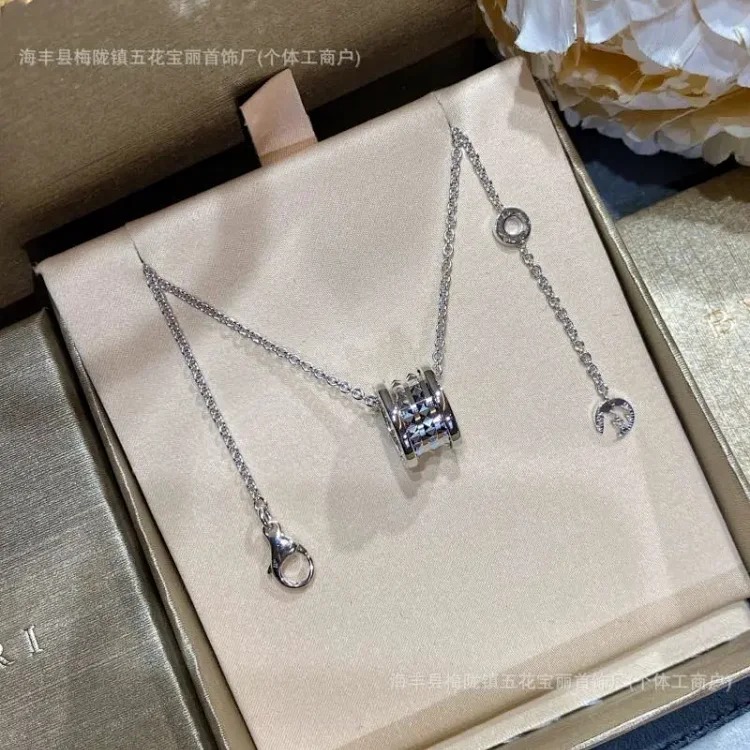 High of Baojia Xiaohongren ceramic necklace spring small waist charity model rivet edge diamond 925 silver 18k CNC image 3