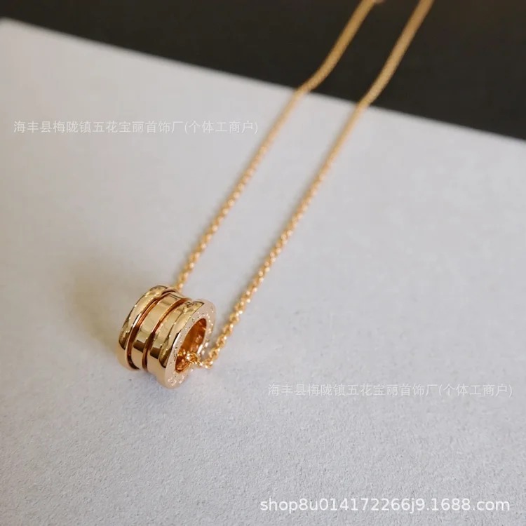 High of Baojia Xiaohongren ceramic necklace spring small waist charity model rivet edge diamond 925 silver 18k CNC image 6
