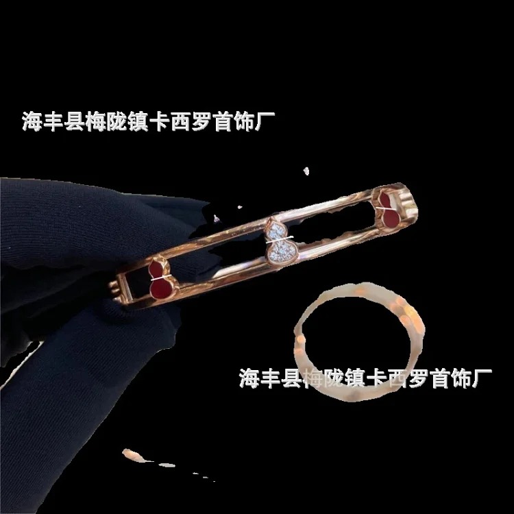 Kirin Gourd Series Diamond Three Gourd Bracelet Couple Style 18K Rose Gold Plated Bracelet for Girlfriend