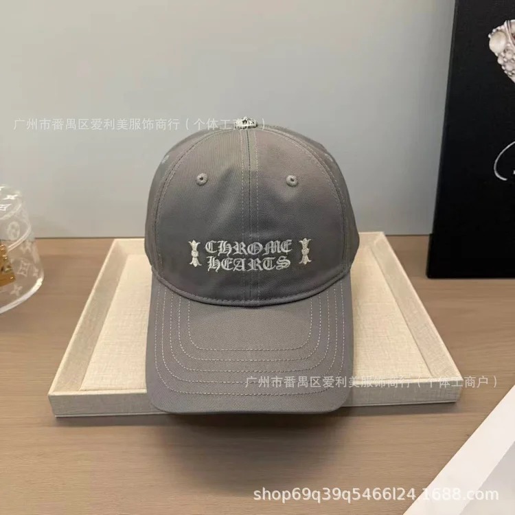 Baseball cap for women, wide brim peaked cap, embroidered letters, casual sports sun hat, face-showing small hat, sun protection sun hat