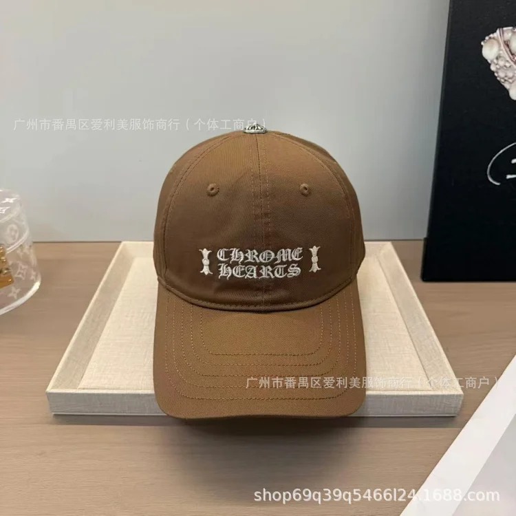 Baseball cap for women, wide brim peaked cap, embroidered letters, casual sports sun hat, face-showing small hat, sun protection sun hat