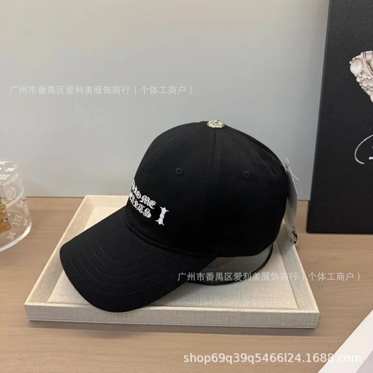 Baseball cap for women, wide brim peaked cap, embroidered letters, casual sports sun hat, face-showing small hat, sun protection sun hat