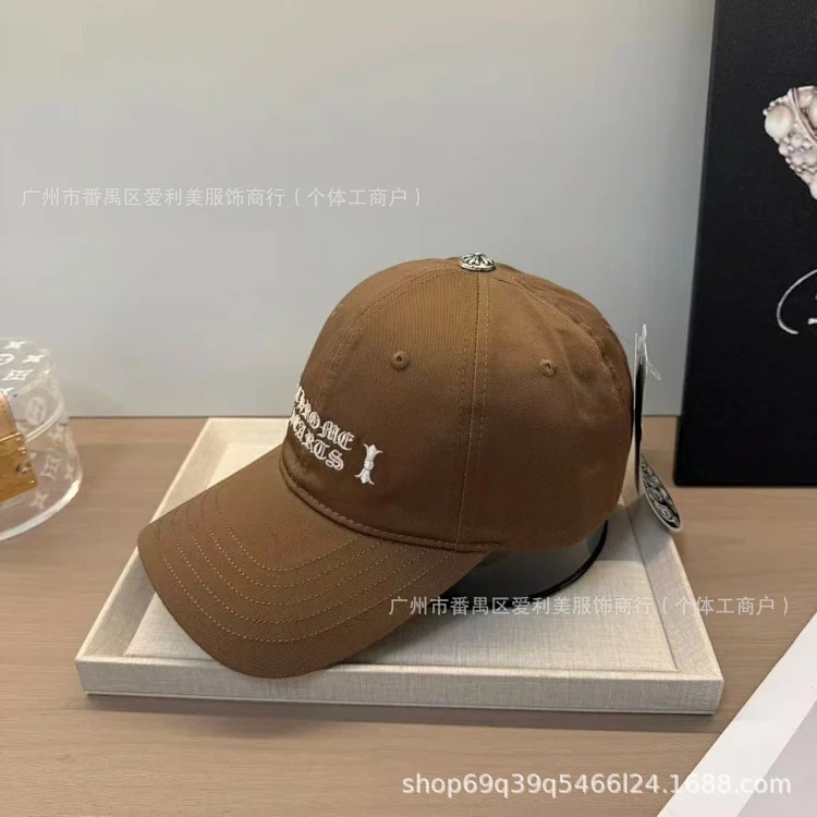 Baseball cap for women, wide brim peaked cap, embroidered letters, casual sports sun hat, face-showing small hat, sun protection sun hat