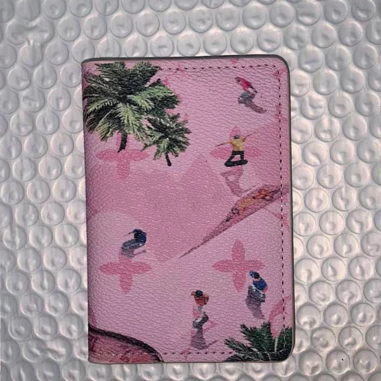 Popular holiday series small fresh graffiti passport holder wallet passport cover document bag passport card holder wallet series