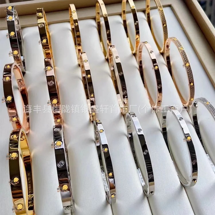 K family high V gold bracelet full of stars thick plated 18K gold bracelet men and women couple gift manufacturer direct sales and delivery image 6