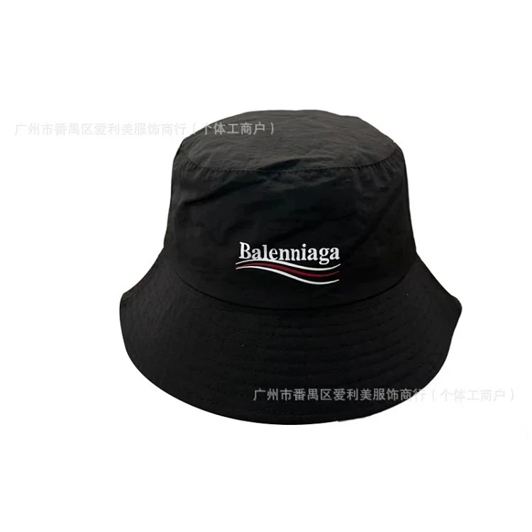 Japanese solid color fisherman hat with large head circumference for men and women summer letter embroidery sun hat light luxury basin hat fisherman hat