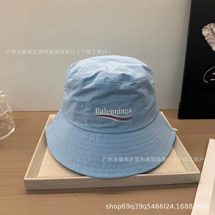 Japanese solid color fisherman hat with large head circumference for men and women summer letter embroidery sun hat light luxury basin hat fisherman hat