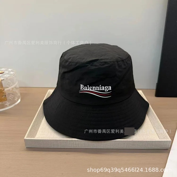 Japanese solid color fisherman hat with large head circumference for men and women summer letter embroidery sun hat light luxury basin hat fisherman hat