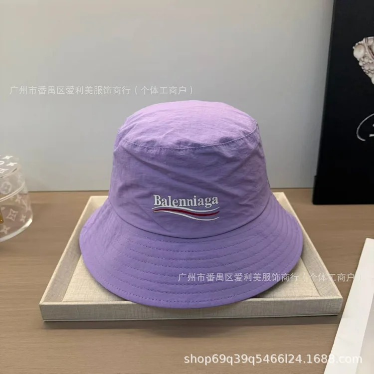 Japanese solid color fisherman hat with large head circumference for men and women summer letter embroidery sun hat light luxury basin hat fisherman hat