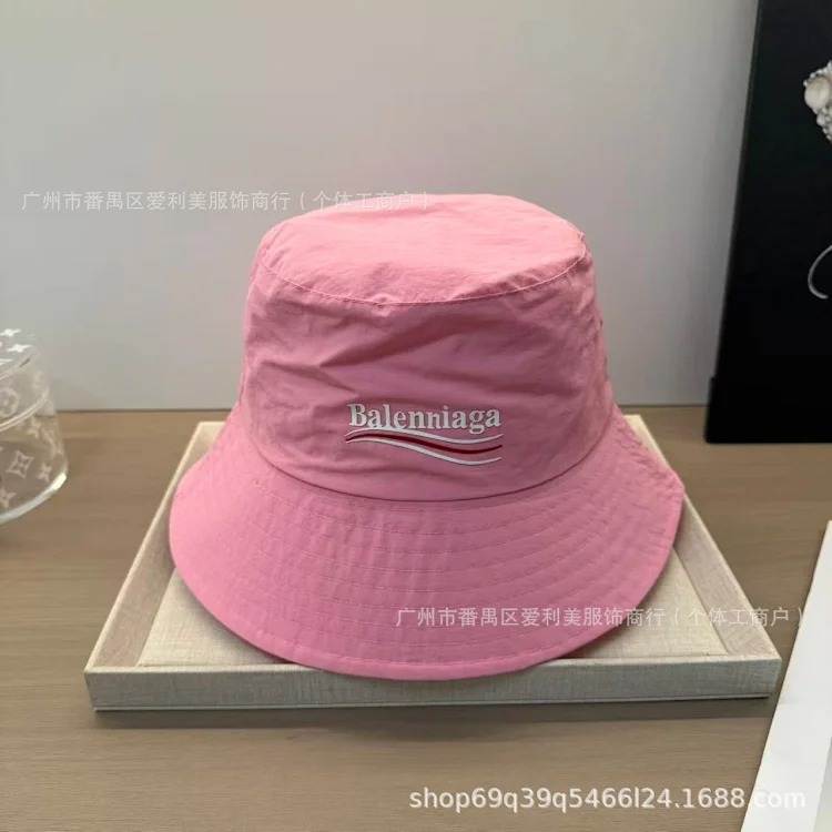 Japanese solid color fisherman hat with large head circumference for men and women summer letter embroidery sun hat light luxury basin hat fisherman hat