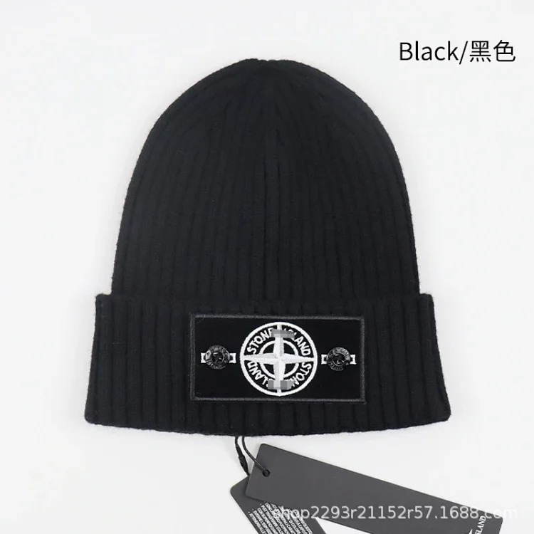 New hat knitted hat men's thickened woolen hat autumn and winter solid color image 3